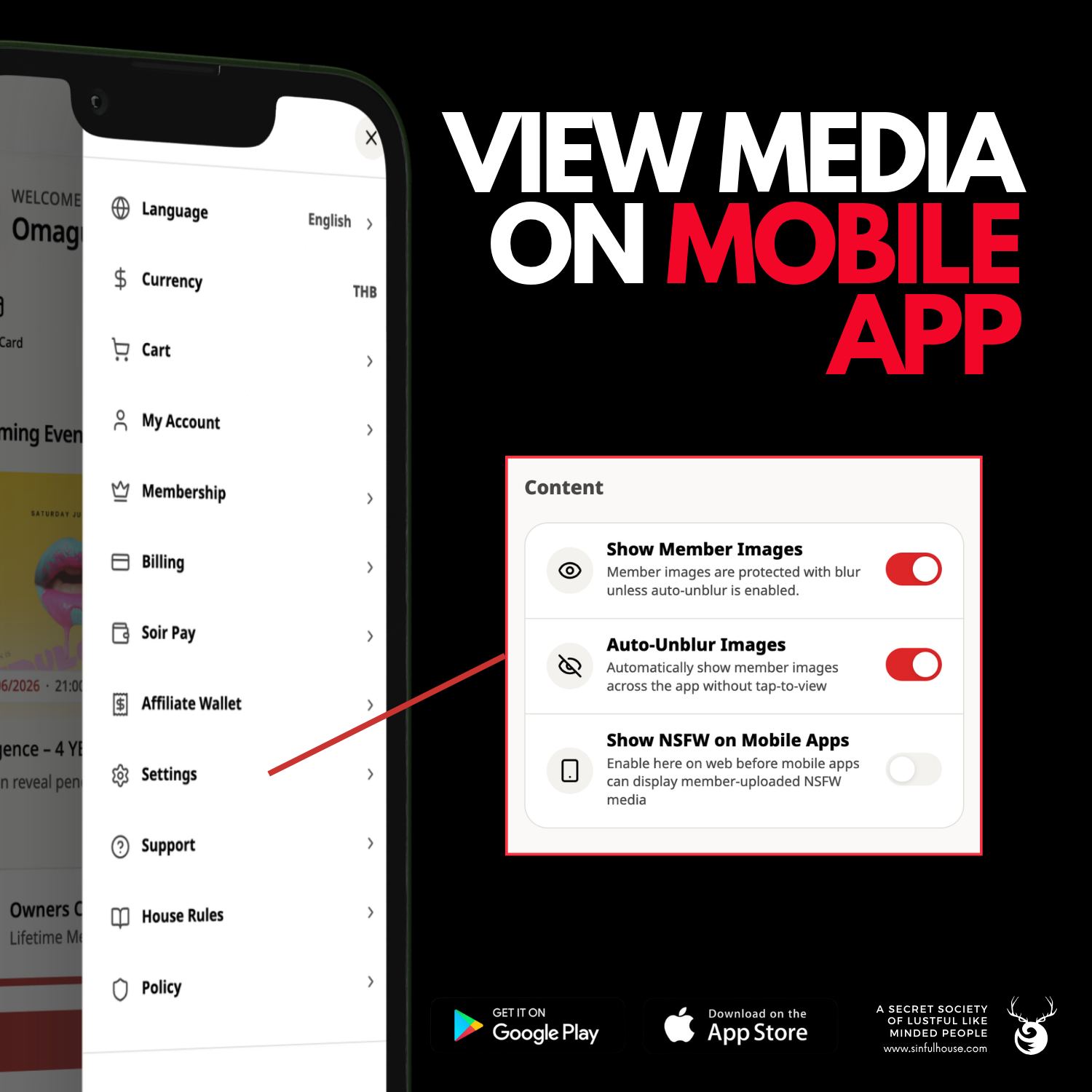 How to enable NSFW media settings on mobile apps